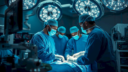 Medical Team Performing surgery in Operating Room
