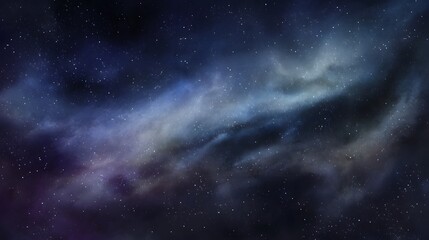Fototapeta premium Night sky with stars and nebula. Abstract background of a galaxy in a free space