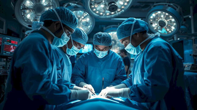 Medical Team Performing surgery in Operating Room