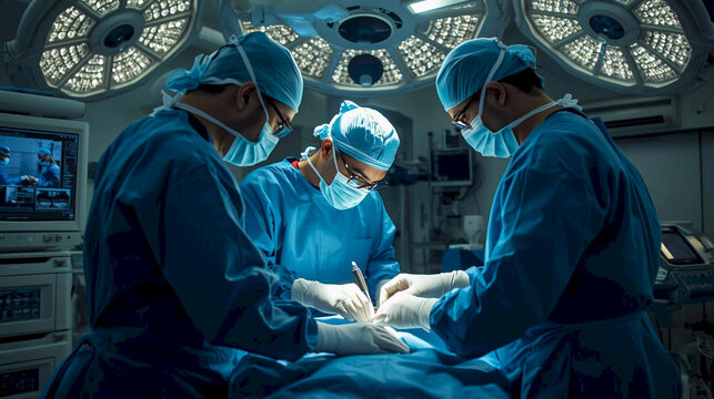 Medical Team Performing surgery in Operating Room