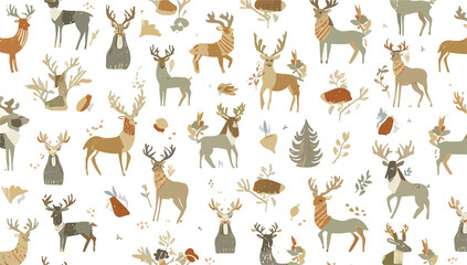 Naklejka premium illustration template featuring a christmas bell pattern with a modern flat design aesthetic, incorporating simple shapes and bold lines