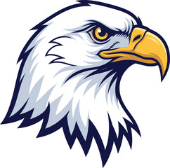 Fototapeta premium Fierce Bald Eagle Head E-Sports Mascot Logo Vector Illustration