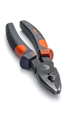 Obraz premium A close-up studio shot of a black and orange plier tool