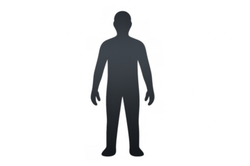 Male figure silhouette with transparent background creating a shadow effect illustrating anonymity and privacy