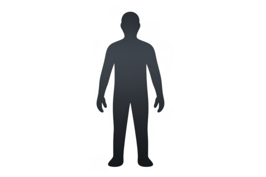 Male figure silhouette with transparent background creating a shadow effect illustrating anonymity and privacy