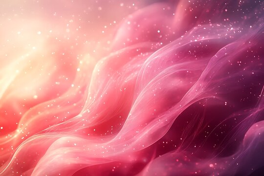 Elegant pink and purple abstract flowing silk fabric background with bright shimmering sparkles - Powered by Adobe