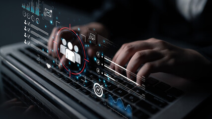 A dashboard for customer relationship management (CRM). The data analysis and market research help to identify a target audience and understand customer reviews and behavior. Fermion