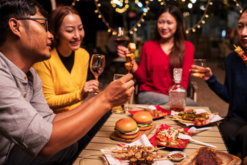 happy family celebrating christmas