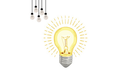 Glowing Light Bulb Idea Illustration