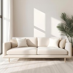 This two-cushion sofa looks simple yet elegant, perfect for a minimalist living room.