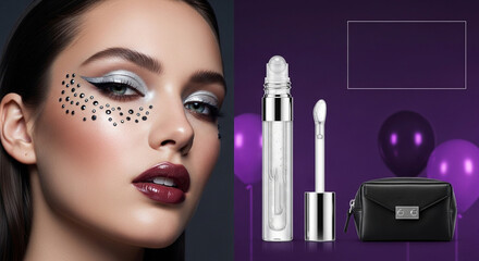 A stunning beauty look. Radiant skin and bold eyes. Perfect for a glamorous evening. High-quality makeup essentials