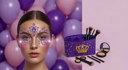 Eyelash and makeup art of a female model. Professional cosmetic excellence. Radiant and fresh. Premium beauty ranges. A symbol of pure elegance.