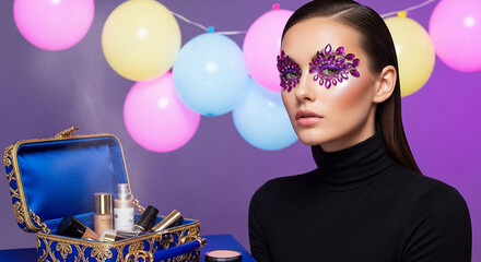 Luxurious beauty products. Flawless complexion and captivating gaze. Professional makeup artistry. Elegant and sophisticated finish. Premium beauty collection. A touch of refined glamour.