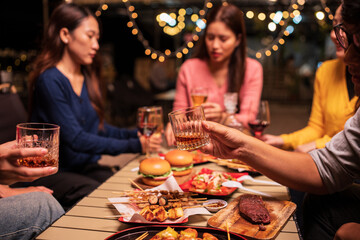 young couple celebrating christmas dinner