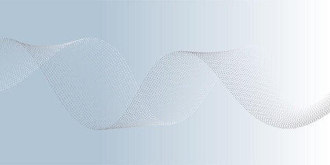 Vector abstract wave line pattern and dot line particle on white, gray color background. Modern graphic design. Flowing halftone, gradient curve shape for data futuristic, technology background