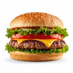 hamburger on white background