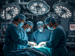Medical Team Performing surgery in Operating Room