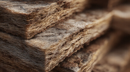 Fototapeta premium Close-up shot of several stacked pieces of insulation material, revealing the texture and detail of the material