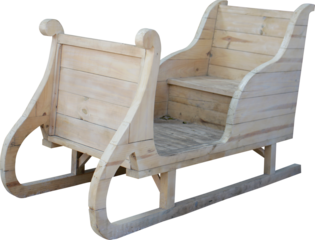 Santa's sleigh with gifts on transparent background