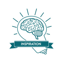 Inspiration concept illustration with brain and light bulb design