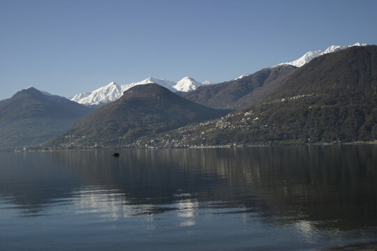 View of Lake Como near Colico, Lombardy, Italy.
