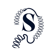 Obraz premium Letter S with coiled wire creative monogram design