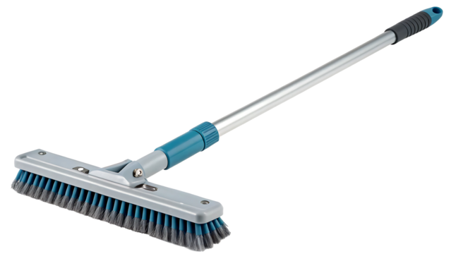 Adjustable Floor Scrub Brush with Long Handle  Heavy Duty Cleaning Tool