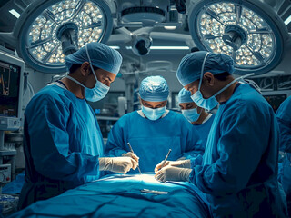 Medical Team Performing surgery in Operating Room