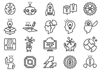 アイディア・思考アイコン01　Idea & Thinking Icons