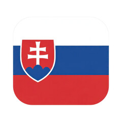 Fototapeta premium Slovak republic national flag icon with coat of arms isolated on transparent background