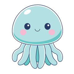 design logo vector icon cartoon cute jellyfish