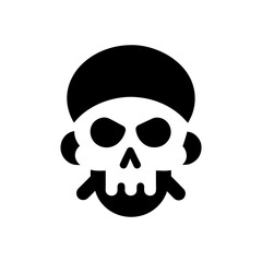 Simple pirate skull silhouette vector illustration with white background for marine danger and pirate identity concept design 