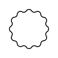 Obraz premium Simple scalloped edge square frame vector illustration with white background for decorative border and elegant design art 