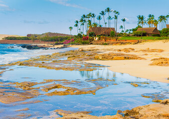 Reflections in Tide Pools on Kepuhi Beach, Molokai, Hawaii, USA