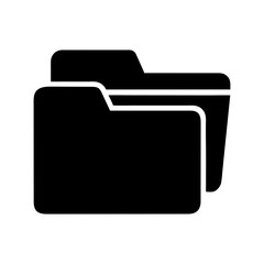 Minimal folder silhouette vector illustration with white background for office archive and digital storage management design concept 