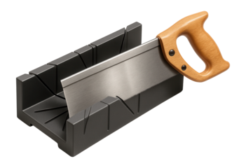 Manual miter box and saw set for essential DIY home improvement projects.