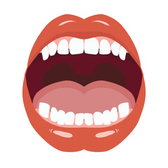 Fototapeta premium Healthy Open Mouth and Teeth Vector Illustration