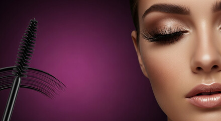 Captivating Beauty Expressions. Eyelash and makeup art of a female model. Glamorous Makeup Transformations. Supple Skin Feel. Brand Enhancement Imagery.