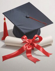 Graduation cap and diploma