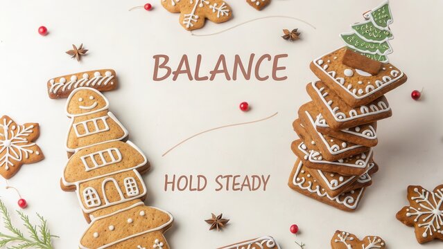 Gingerbread cookies unevenly stacked for the holiday season