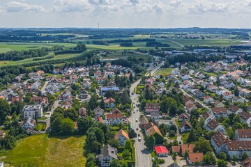 Ausblick auf Odelzhausen an der Glonn in Oberbayern
