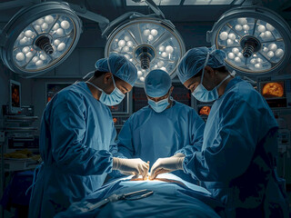 Medical Team Performing surgery in Operating Room
