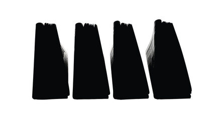 Four black trapezoids isolated on white background