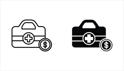 Emergency Fund Icon set. Financial aid management. Save savings. Vector illustration for web design isolated on white background.