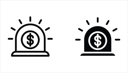 Emergency Fund Icon set. Financial aid management. Save savings. Vector illustration for web design isolated on white background.
