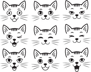 Fototapeta premium Cat Face Expressions