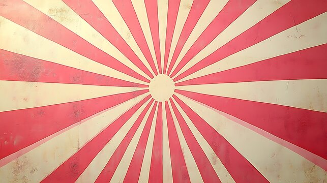 Retro sunburst wall art featuring a pink and cream color scheme with radiant design