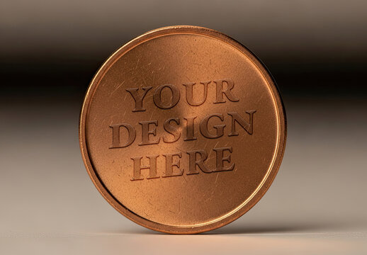 Own Coin Design Logo Line Mockup