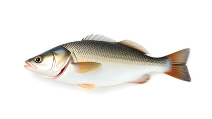 seabass. Fresh sea bass showcased on clean white background with professional lighting. menu design, packaging mockups, designed for culinary blogs and recipe cards for restaurants, inspires cooking.