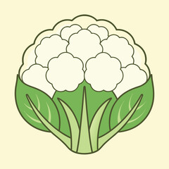 A simple, flat design illustration of a cauliflower 